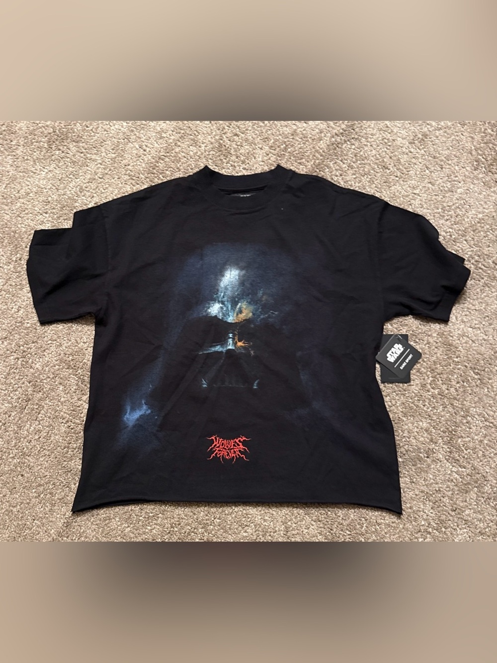 Star Wars Black Short-Sleeve Graphic Tee with Vader Portrait